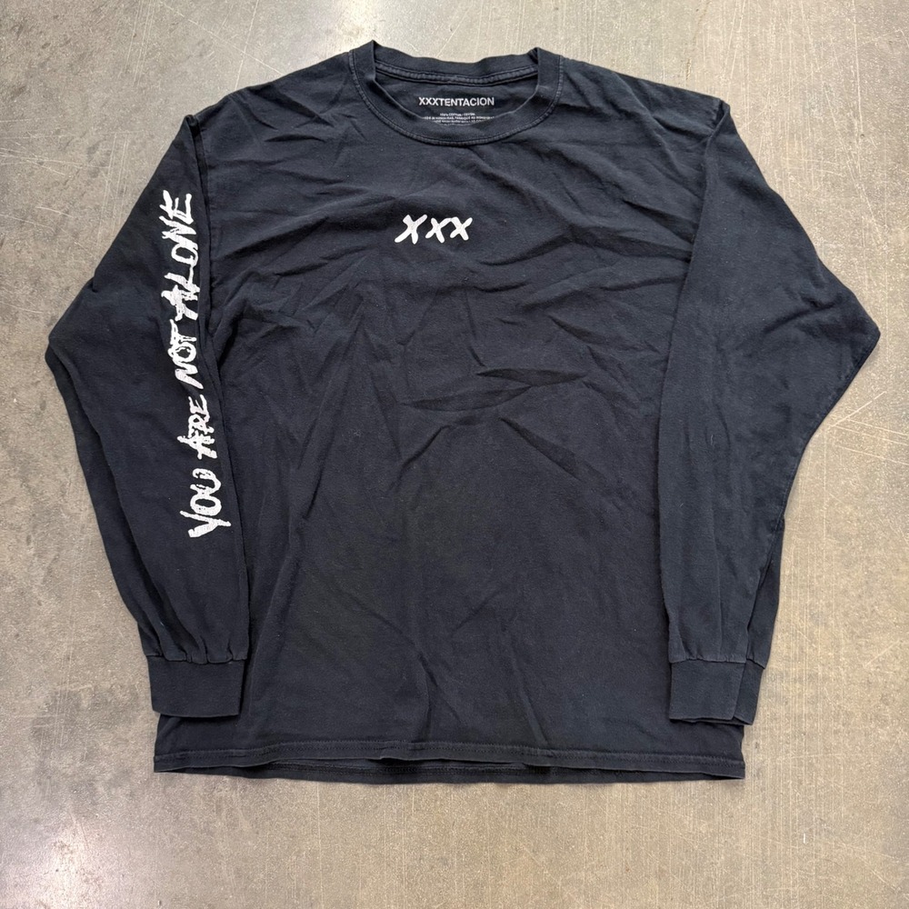 XXXTentacion You Are Not Alone Long Sleeve Graphic T-Shirt Black Mens L